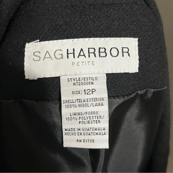 ⭐️Sag Harbor Black 100% Wool Blazer Sz-12P - Picture 4 of 5